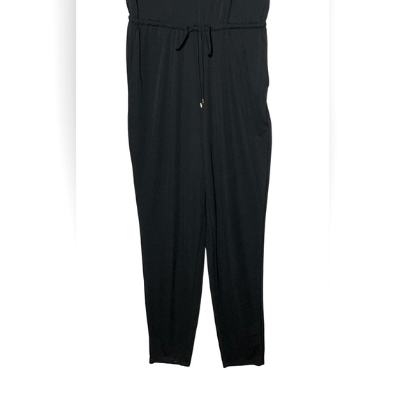 Lauren Ralph Lauren Black Soft Short Sleeve Jumpsuit, Elastic Waist & Pockets, M - Picture 9 of 16